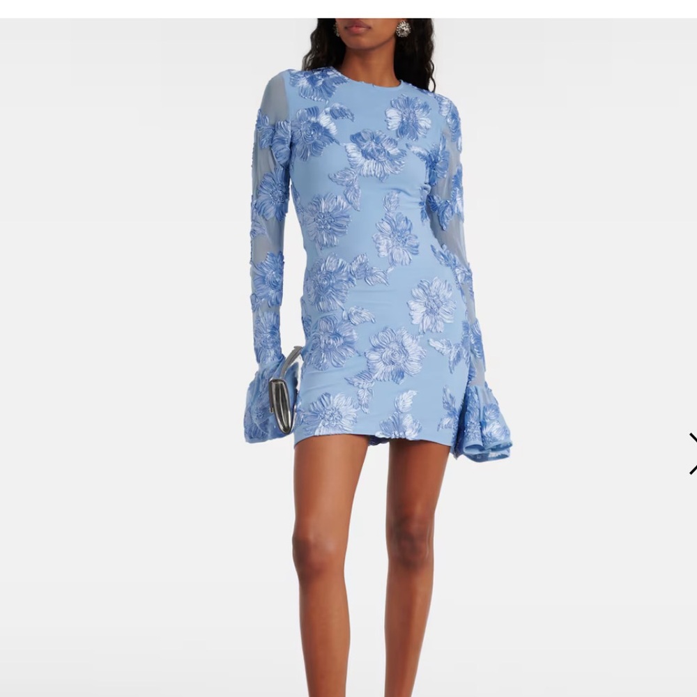 Blue Floral-Print Minidress ROTATE